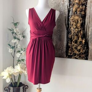 Ann Taylor Burgundy Wrap Mini Dress